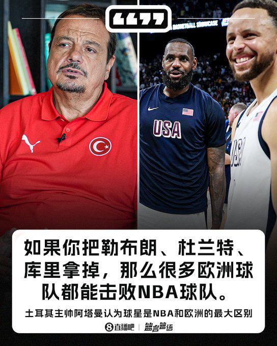 土耳其主帅：若把詹杜库去掉 那很多欧洲球队都能击败NBA球队